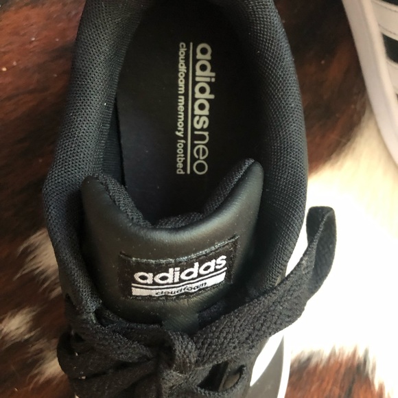 Adidas Cloadfoam Memory Footbed 3 Stripe Black Sz7 - Picture 3 of 8